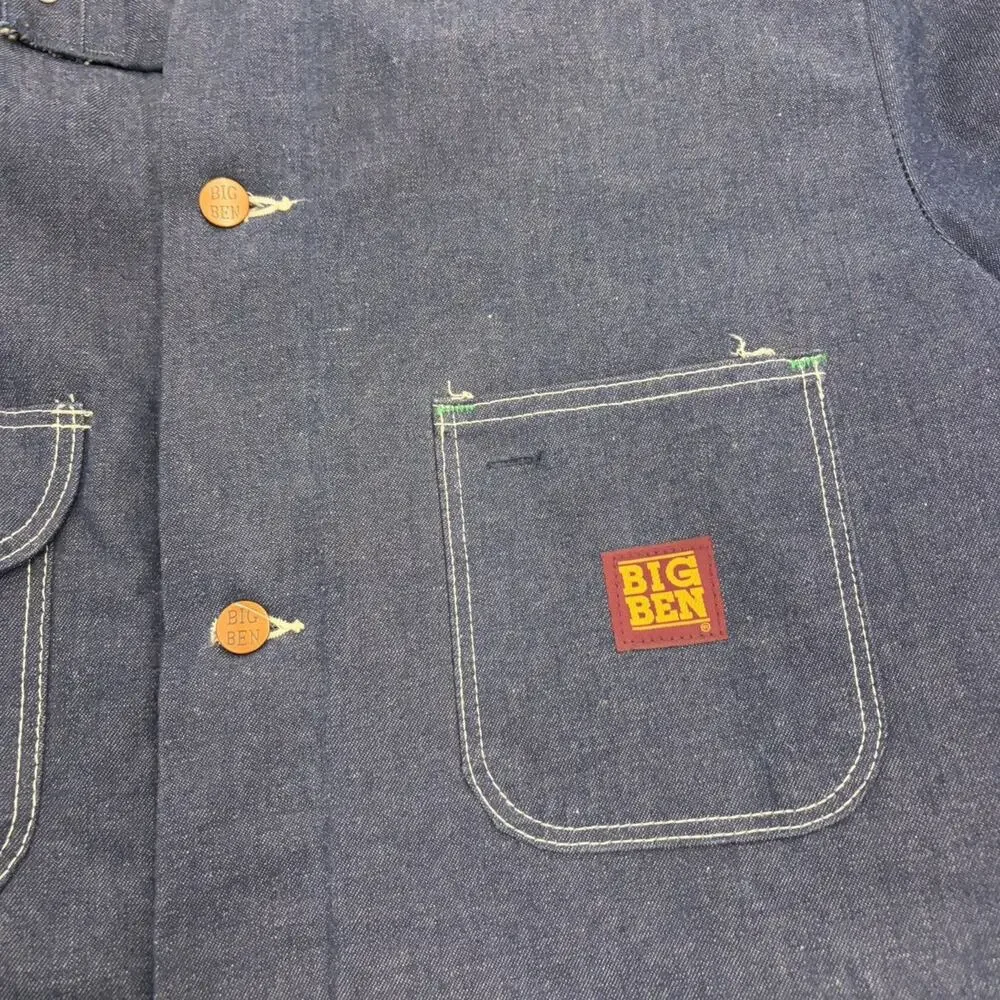 Vintage 70s Big Ben Wrangler Dark Wash Denim Chore Jacket
